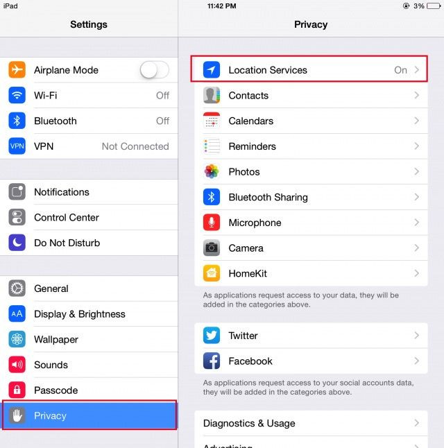 One way to save battery life in iOS 9 is to turn off location services for apps you don't need it on. This will slow battery drain on your iPhone, iPad or iPod.
