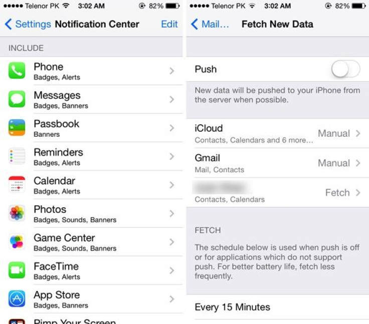 Push notifications can shorten your iPhone or iPad battery life. To save battery life in iOS 9, turn off push notifications for apps that don't need them. 