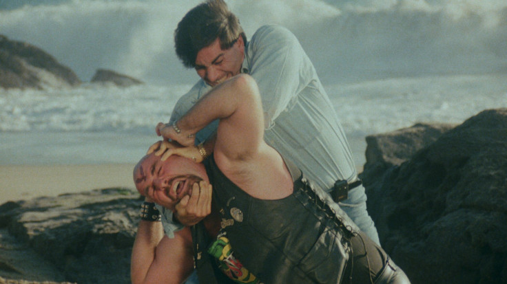 Our DANGEROUS MEN hero taking down a biker with his trademark sleeper hold.