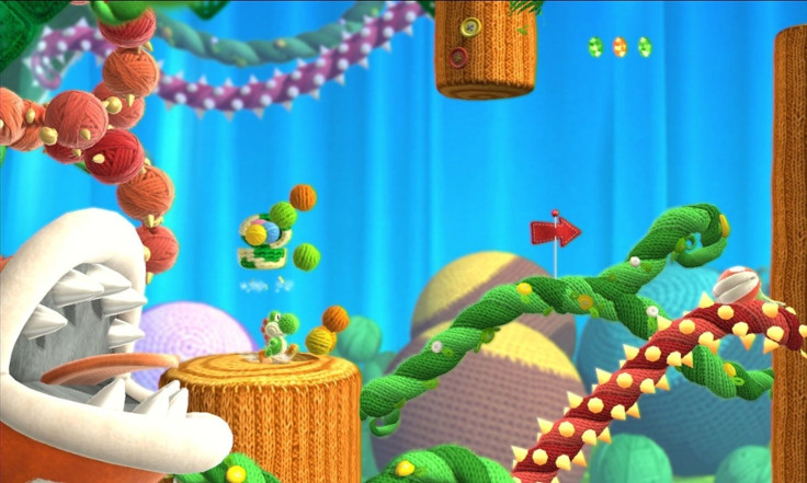 Screencap from Yoshi's Wooly World. Better run, little buddy.