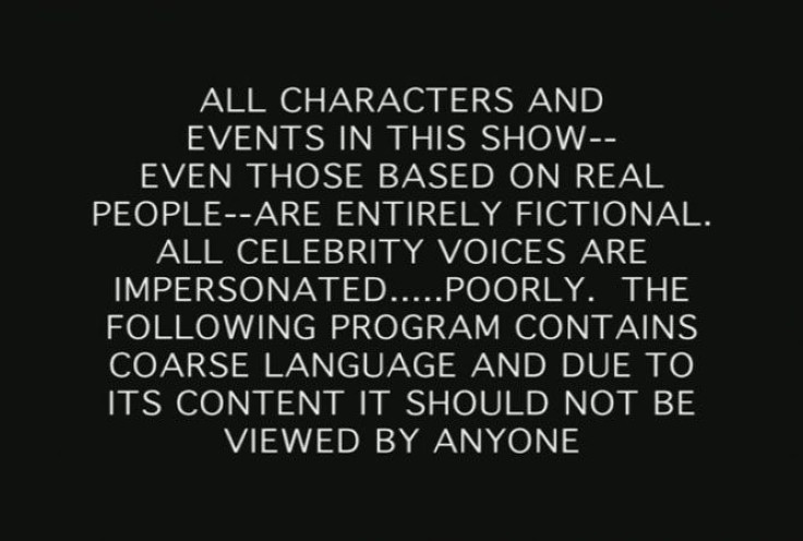 The real South Park disclaimer.