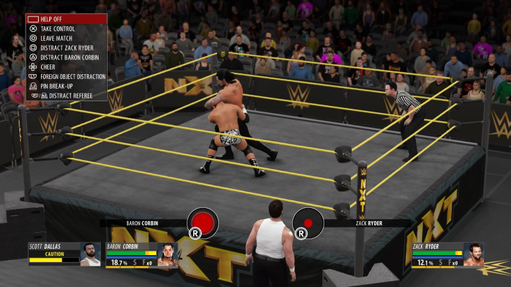 Players can take a managerial role when running in on behalf of a tag team partner. Or you can take direct control of your character and get involved in the action.