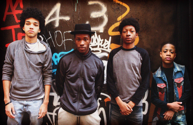 From left to right: Justice Smith, Shameik Moore, Skylan Brooks, and TJ Brown. 