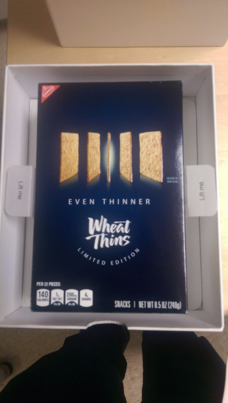 The box of Even Thinner Wheat Thins Limited Edition in all its glory