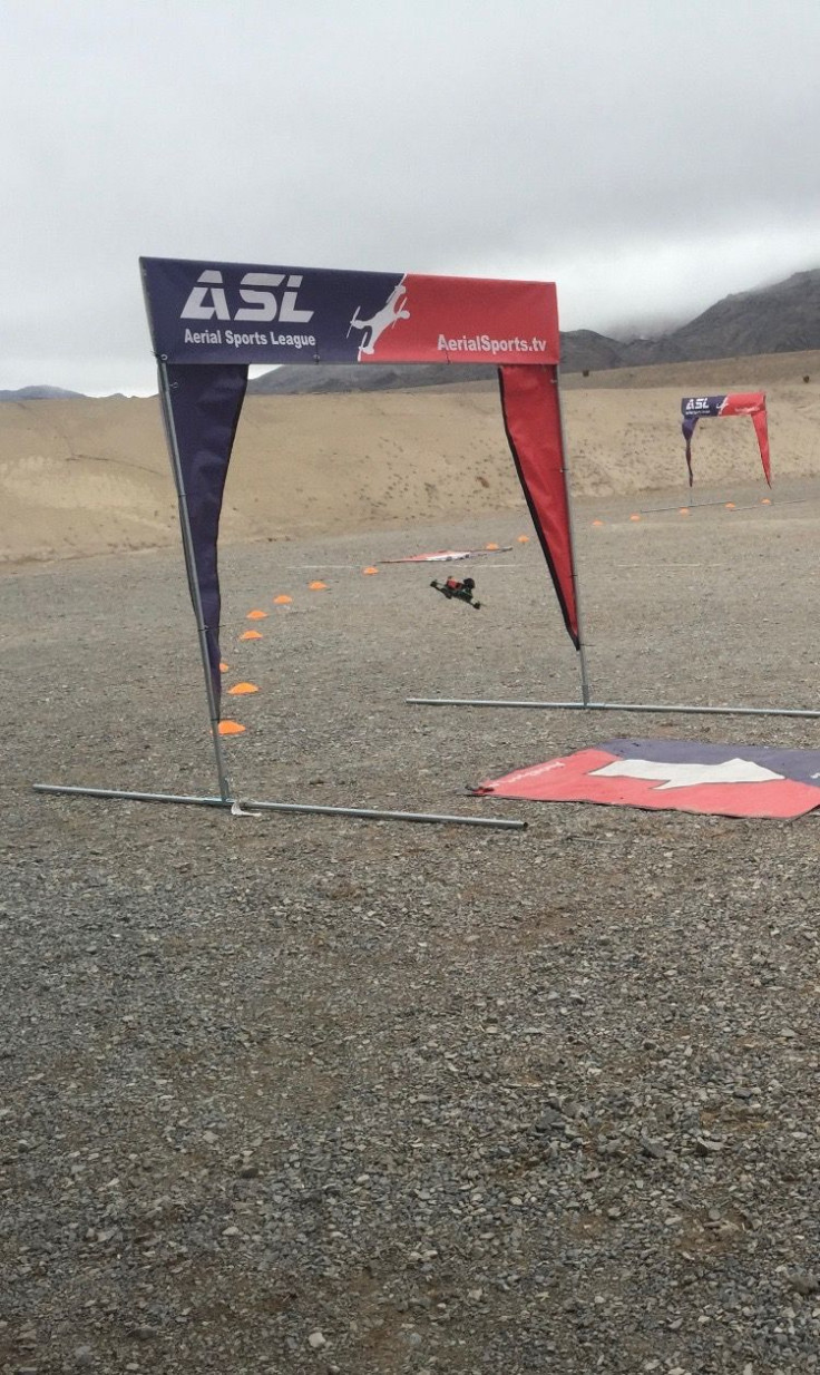 Drone racing in the desert during CES 2016 with the Aerial Sports League