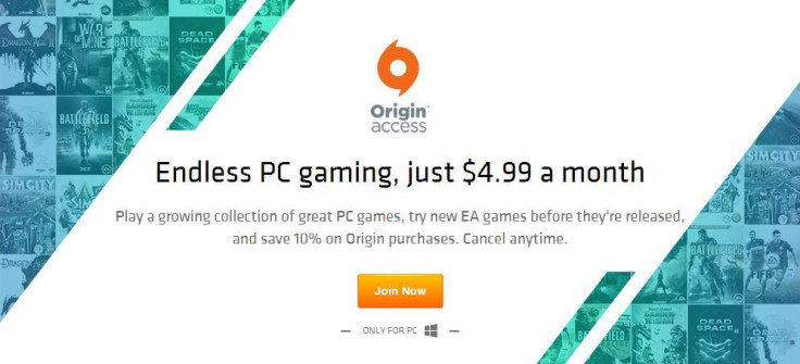 EA's new subscription service, Origin Access, is now available for PC gamers