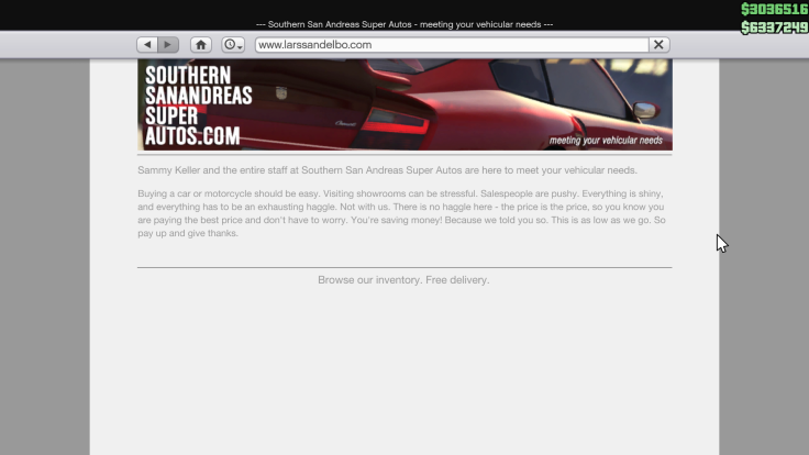 The Lârss & Elbö website in GTA Online