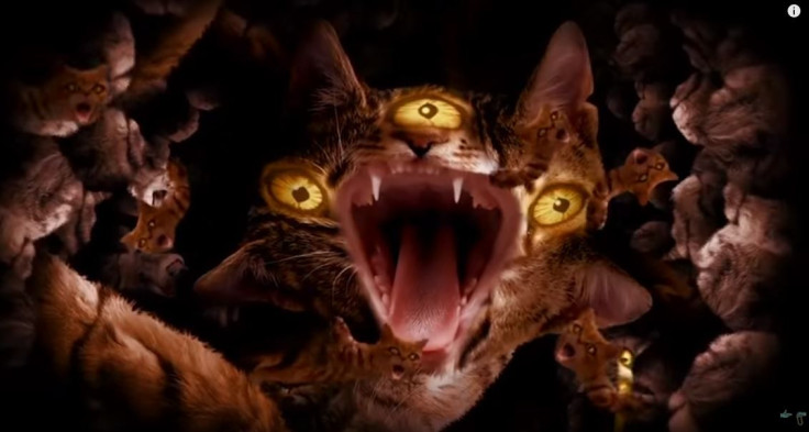 Just one of the many nightmarish sights collected in new Run The Jewels' music video, "Meowpurrdy."