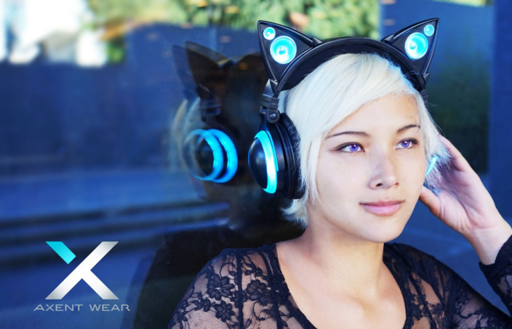 Axent Wear's cat ear headphones in blue. 