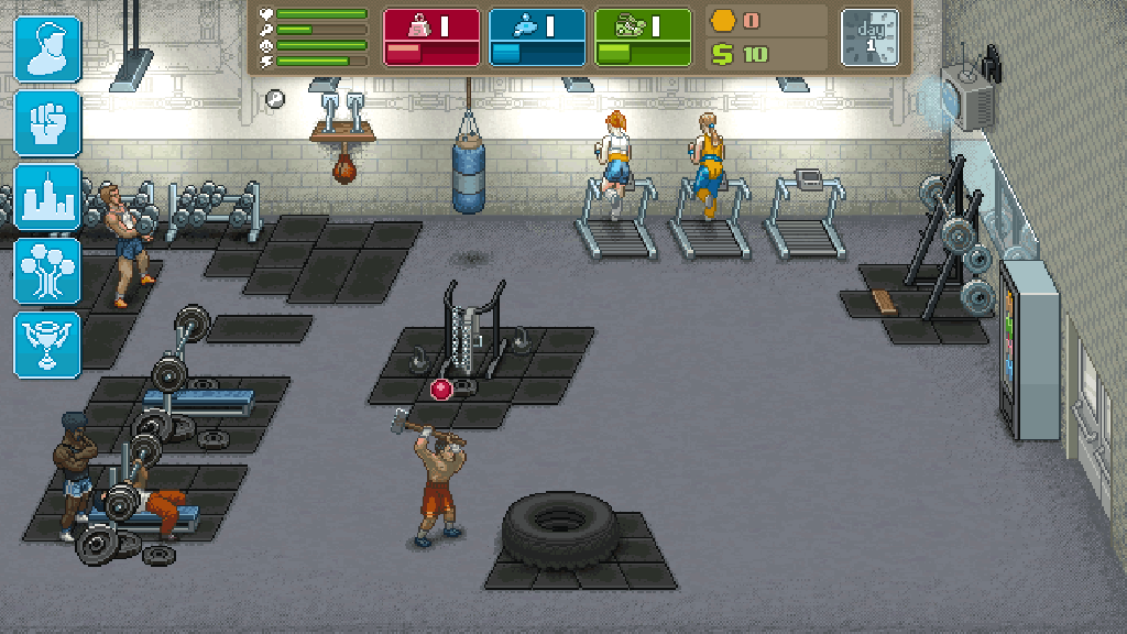 In Punch Club, training at the gym is the most efficient way to build your skills