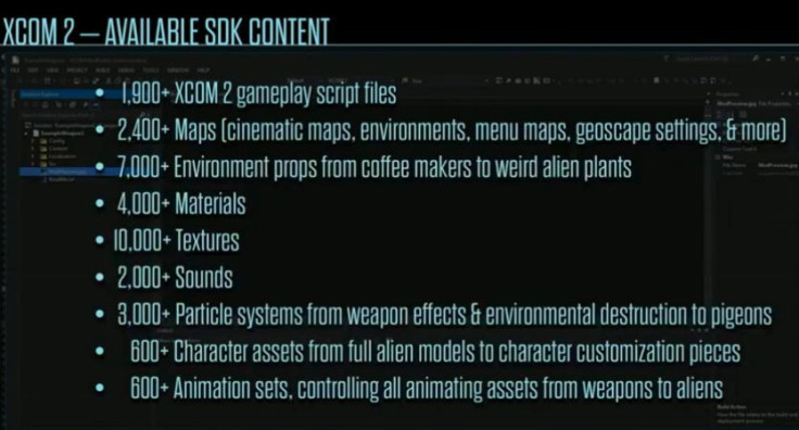 Available SDK content for XCOM 2 that will be accessible to modders from Day One.