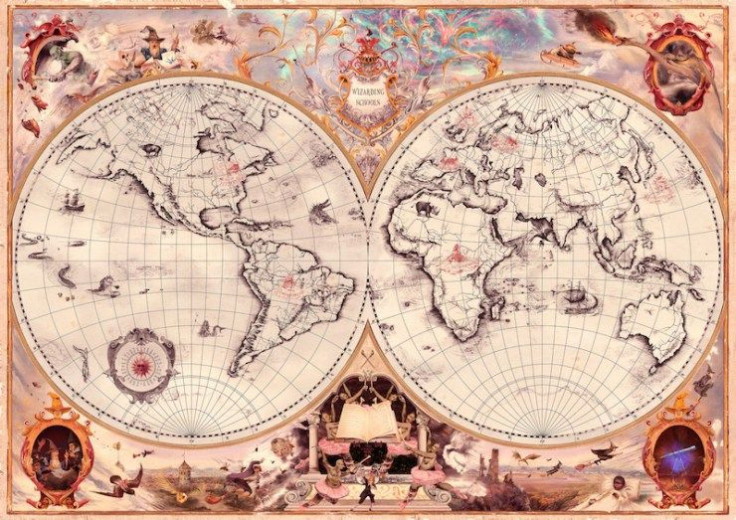 A map of wizarding schools around the world.