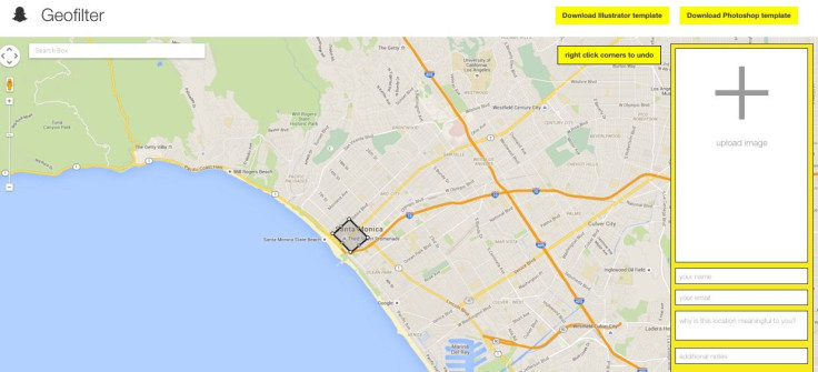 When you are ready to submit your geofilter to Snapchat you will need to fill out a simple form, upload your design and geofence the location.