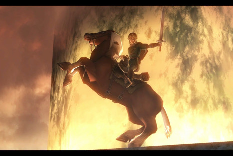 Link and Epona in The Legend of Zelda: Twilight Princess HD.