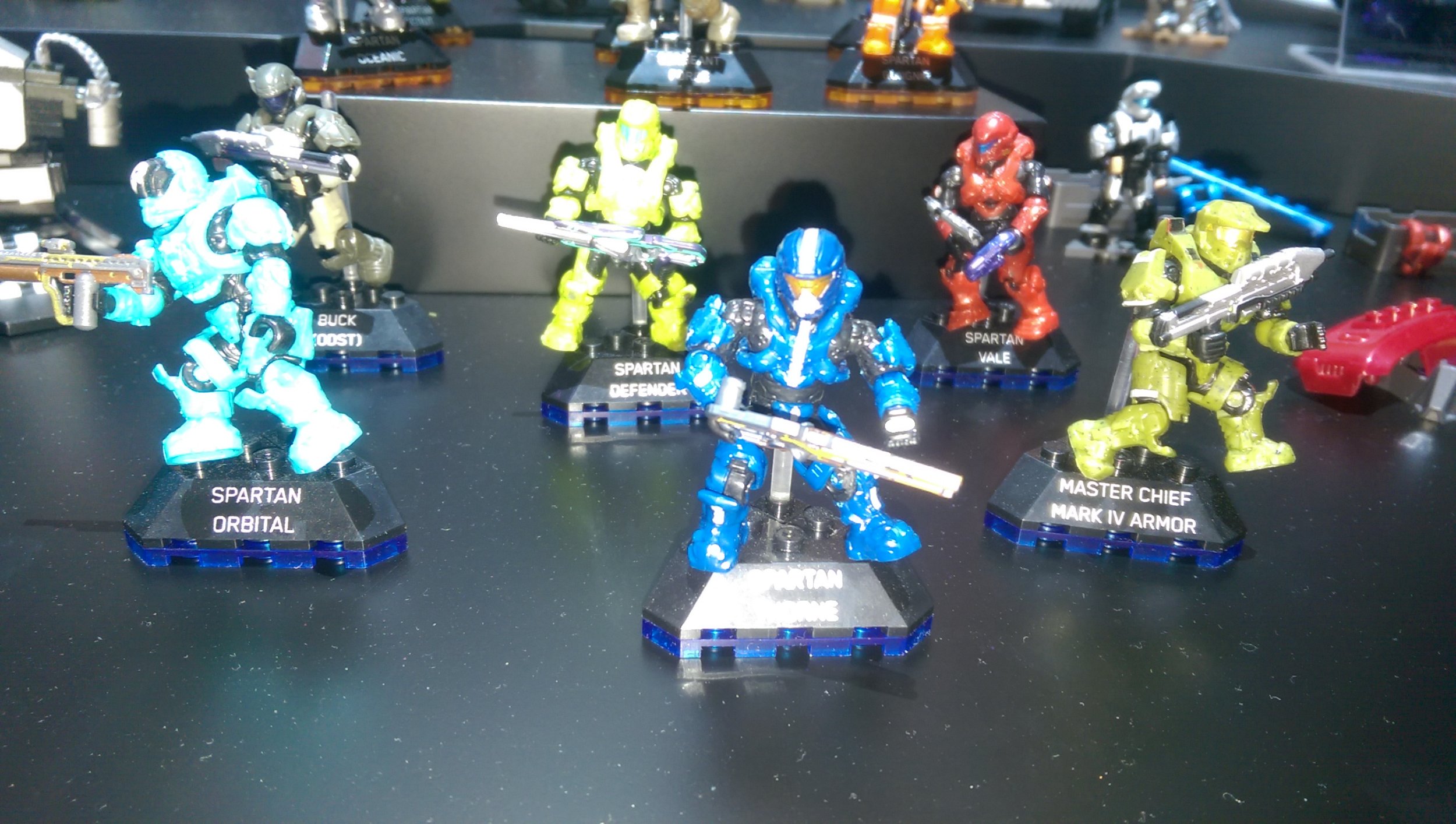 A squad of Halo Mega Blok figures