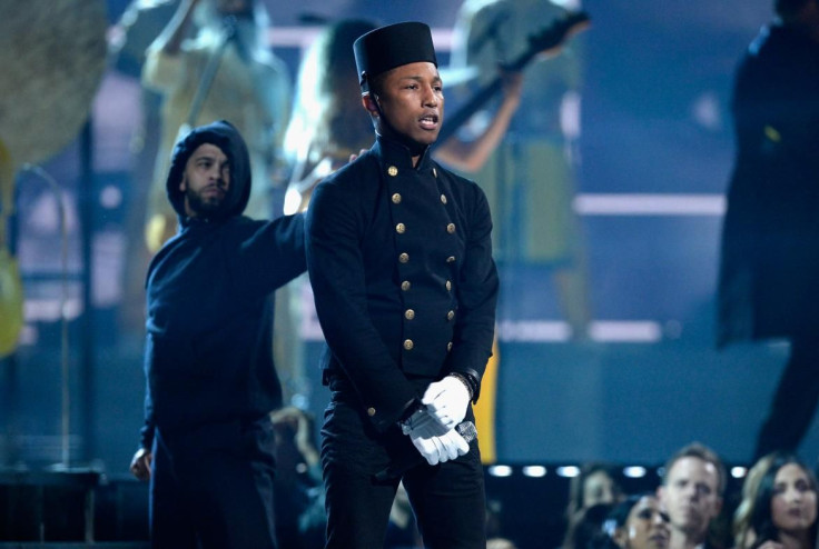 Pharrell performing "Happy" at the 2015 Grammy Awards. 