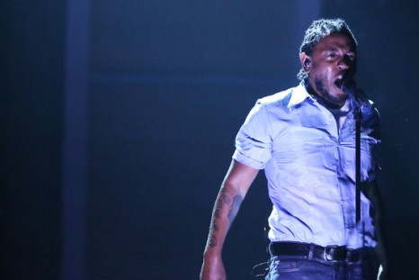 Kendrick Lamar performing at the 2016 Grammys