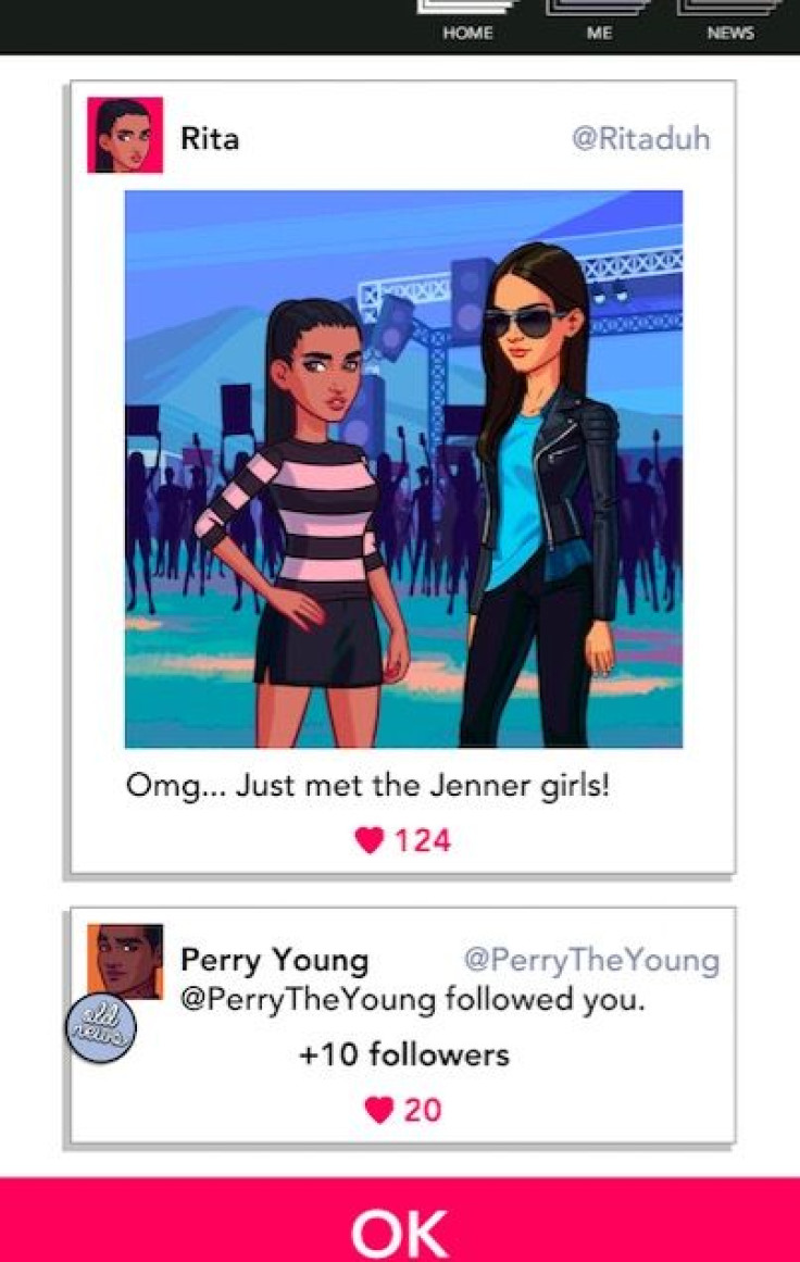 Posing with Kendall and Kylie definitely gets you noticed on the in-game social media platform.