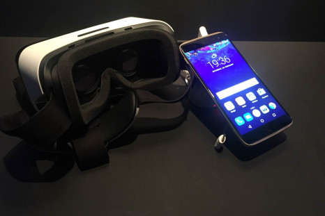 The packaging of the new Alcatel IDOL 4S doubles as a VR headset. 