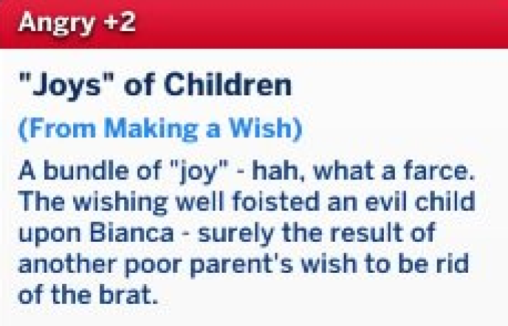 TS4 Evil Child description