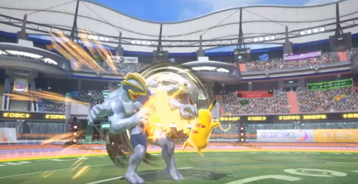 Pikachu laying the beatdown on Machamp in 'Pokken Tournament'