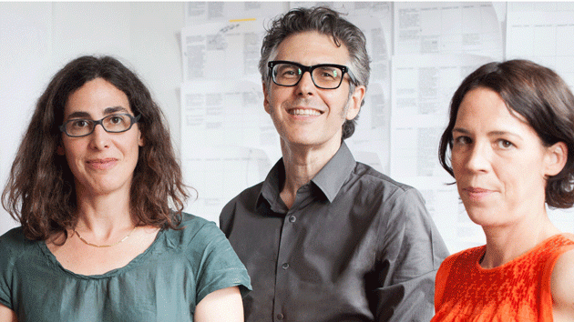 From left to right: Sarah Koenig, Ira Glass and Julie Snyder