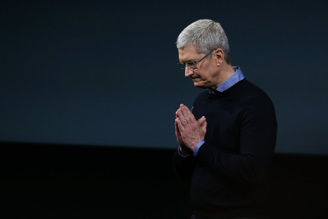 CUPERTINO, CA - MARCH 21: Apple CEO Tim Cook speaks during an Apple special event at the Apple headquarters on March 21 in Cupertino, Calif.