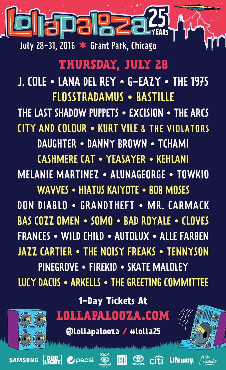 Lollapalooza full line up 