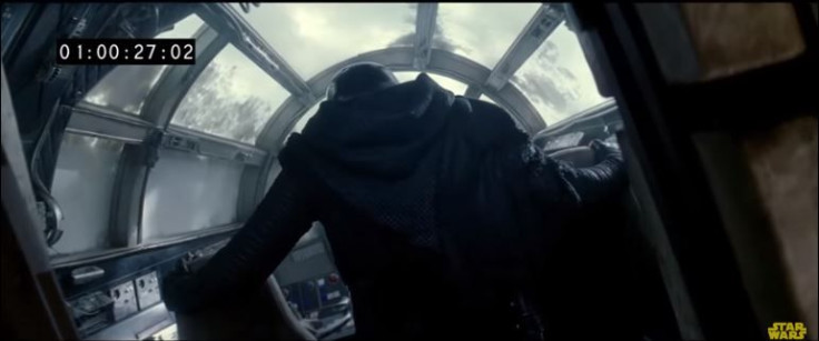 Kylo Ren on board the Millennium Falcon in a 'Star Wars: The Force Awakens' deleted scene.