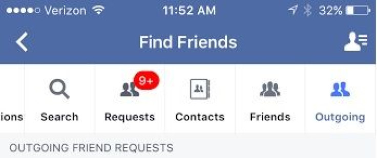 Find out ignored friend requests on your mobile phone using the "Outgoing" tool under "Requests." 