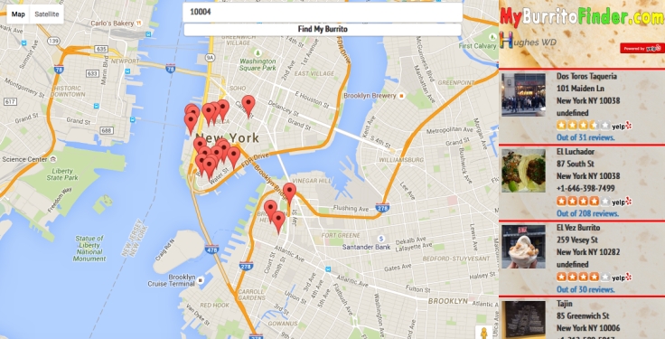 My Burrito Finder: a web app that can tell you the closest place that serves burritos. 