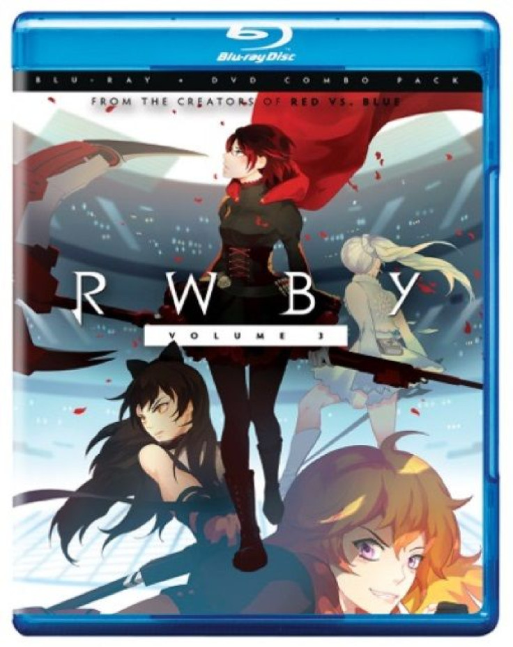 The cover to the 'RWBY' Volume 3 DVD/Blu Ray combo pack
