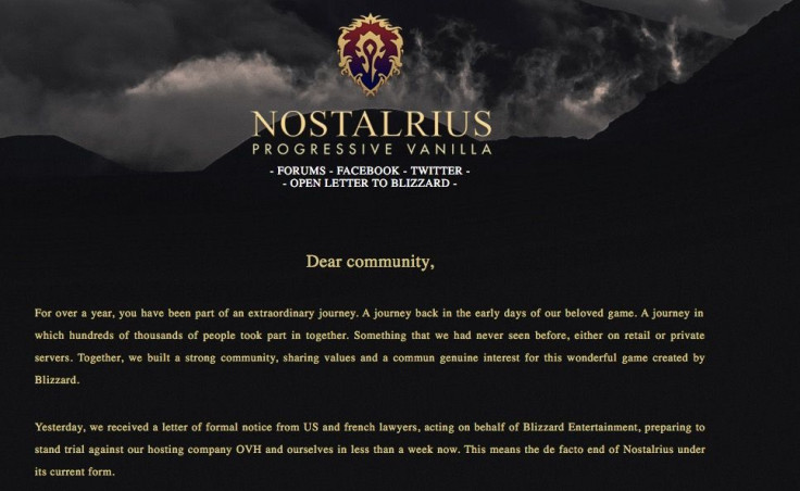 Nostalrius announces its shutdown