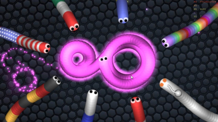 You can't run into yourself in Slither.io so the larger you get, the better it is to hide inside yourself.