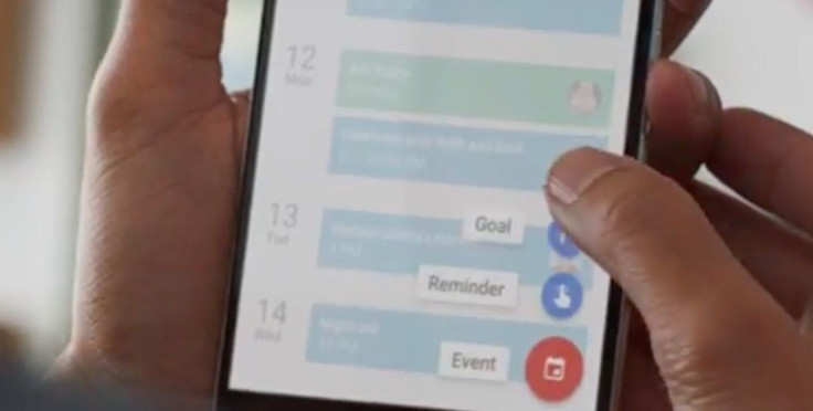 Scheduling a Google Calendar goal is simple. Just tap on the red "add" circle and select "goal."