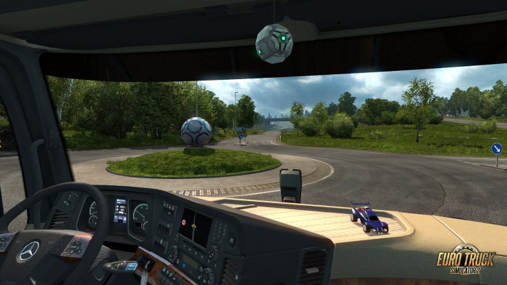 The Rocket League decorations in Euro Truck Simulator 2