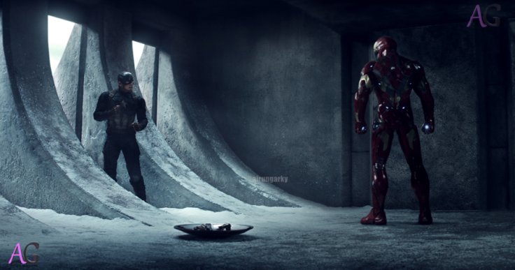 Iron Man has Cap cornered without his shield. 