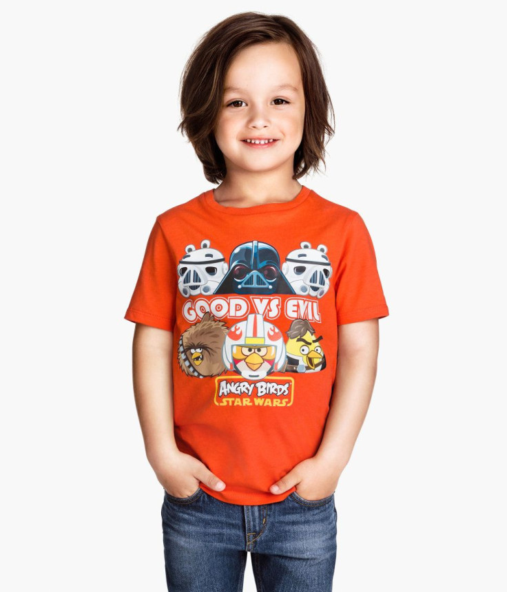 H&M apparel will have promotional Angry Birds Movie clothing with scannable BirdCodes on them.