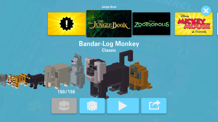 Bandar Log Monkey is one of 4 new hidden Jungle Book characters added to the Disney Crossy Road game
