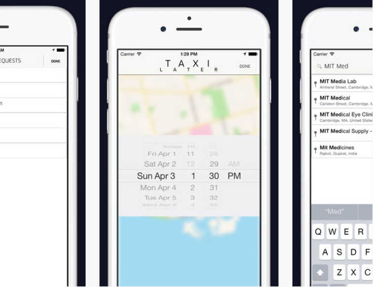 Pre-schedule your Uber ride with third-party app 'TaxiLater.'