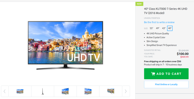 $100 Samsung 4K UHD TV Crashes Online Store: How To Order While You Still Can