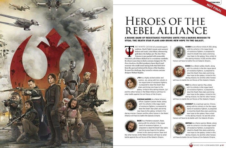 The heroes and renegades of 'Rogue One: A Star Wars Story.'