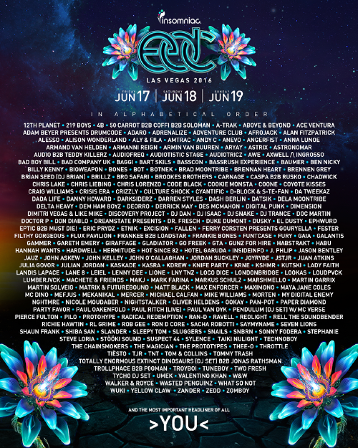 EDC Las Vegas 2016 lineup 