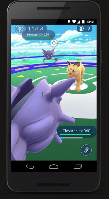 How battles look in Pokemon Go