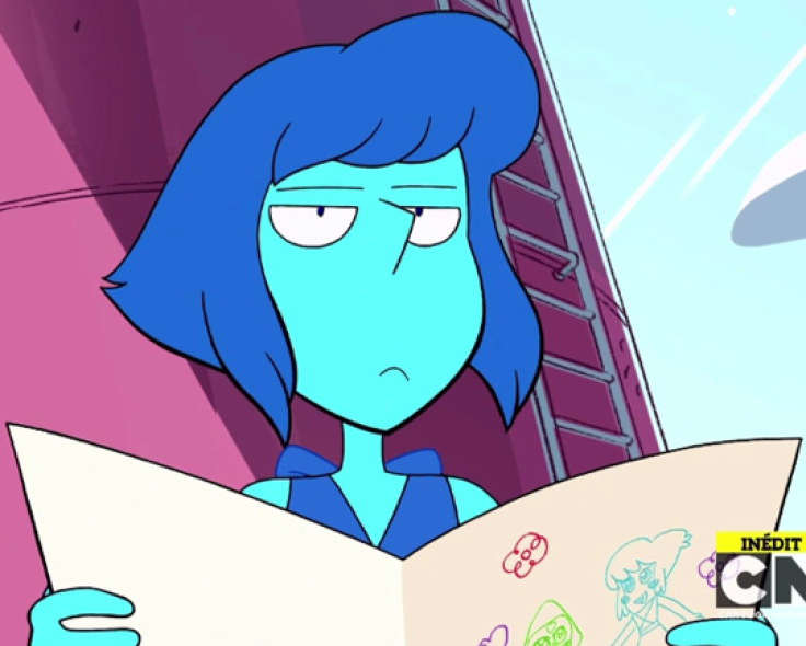Lapis, looking supremely unmoved by Peridot's efforts.