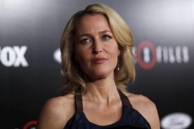 Gillian Anderson at a premiere for "The X-Files" at California Science Center in Los Angeles, California January 12, 2016. 