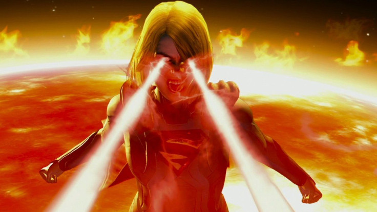 Supergirl blasting some asteroids in the new Injustice 2 game play trailer.  