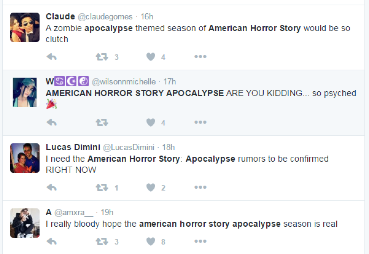 American Horror Story: Apocalypse tweets