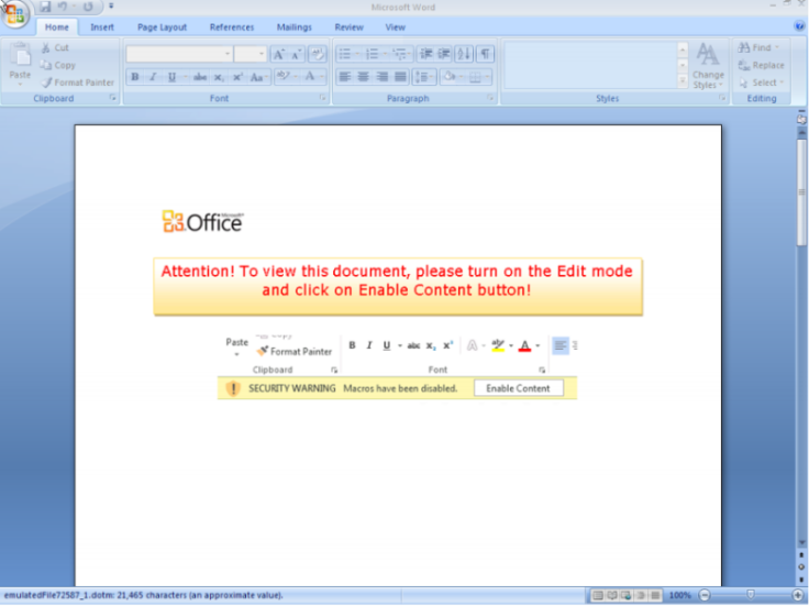 Office 365 mail users were recently targeted in a phishing attack serving cerber ransomware. The attack came in the form of an Office Document. 