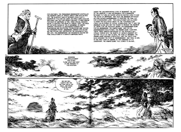 Ogami Itto duels a Yagyu clan swordsman in 'Lone Wolf and Cub.'